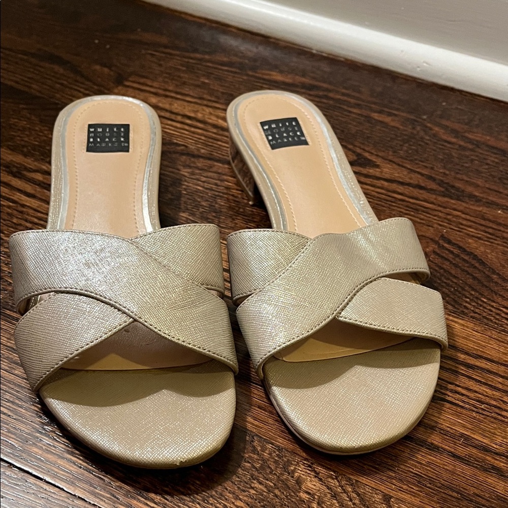 White House Black Market Metallic Sandals